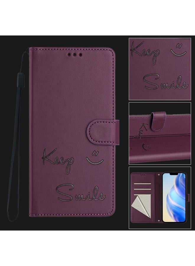 S-TOP Case For iPhone 13 Pro Smile Embossing RFID Leather Phone Case - Image 2