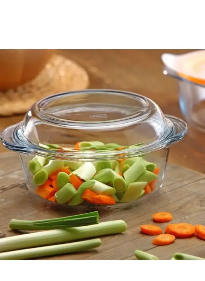 Borcam Round Glass Casserole With Lid 2100 ml 25.1x22x8 cm - Image 5