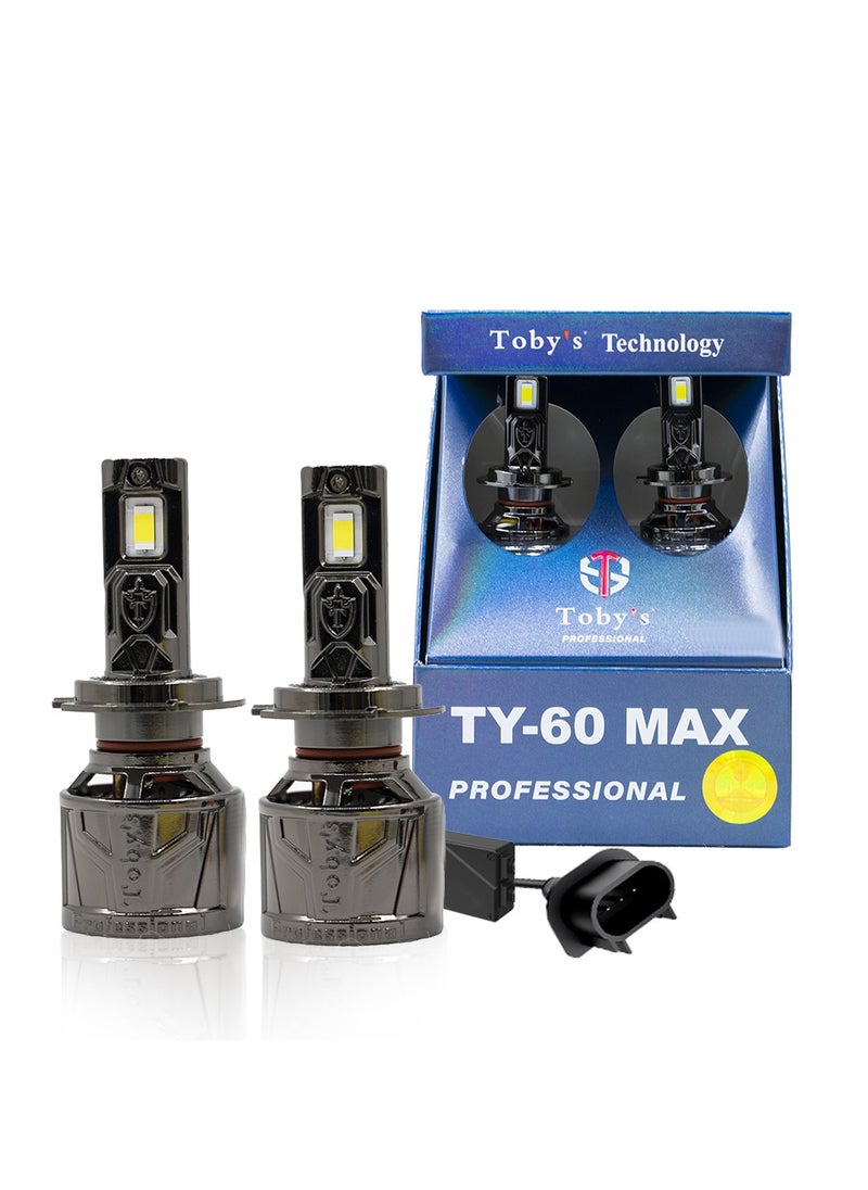 Toby's Toby's TY60 MAX H13 2 Pieces 60Watts Car LED Headlight Bulbs Original 120W/Pair Power 12000 Lumens/pair With Color Temperature 6500K  - Image 1