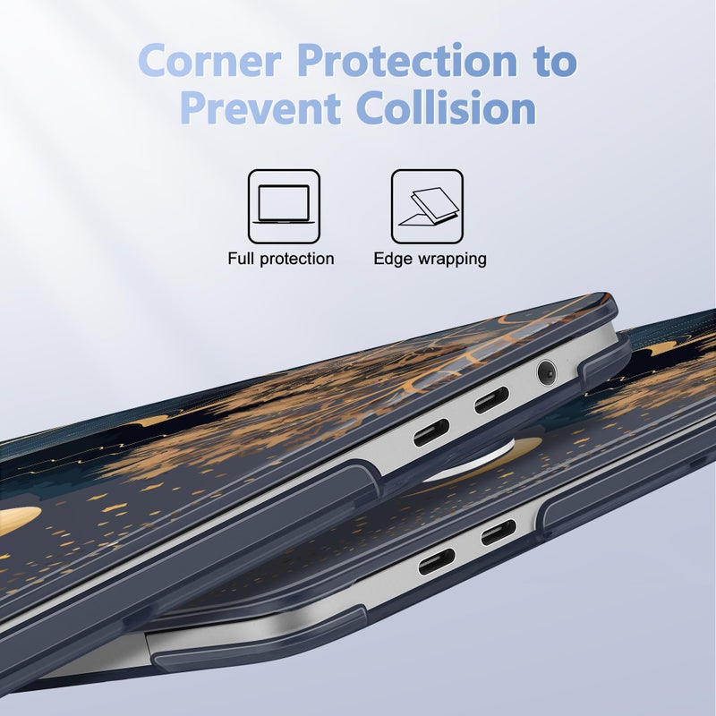 May Chen Compatible with MacBook Pro 16 inch Case 2020 2019 Release A2141 with Touch Bar&Touch ID, Plastic Hard Shell Case with Keyboard Cover + Screen Protector, Starry Mountain - Image 3