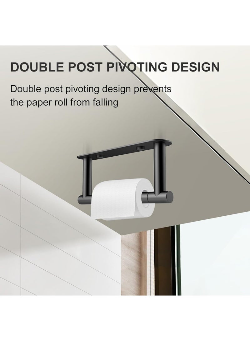 Adhesive or screwed toilet paper holder, matte black, wall mount for toilet paper, 304 toilet paper holder, toilet paper holder for toilet accessories - Image 2