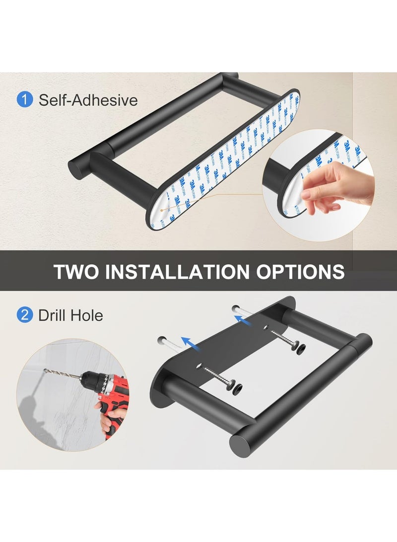 Adhesive or screwed toilet paper holder, matte black, wall mount for toilet paper, 304 toilet paper holder, toilet paper holder for toilet accessories - Image 5