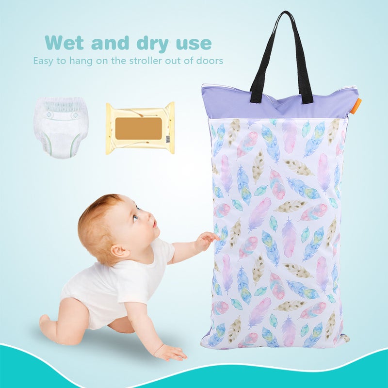 Large Hanging Wet/Dry Cloth Diaper Bag Waterproof Baby Inserts Nappy Laundry Storage Bag EF203 - Image 2
