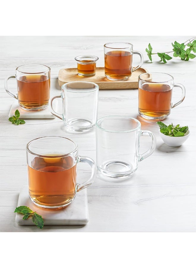 BOROSIL Latte 240 Ml Tea/Coffee Mug Set Of 6 Pc Transparent - Image 1