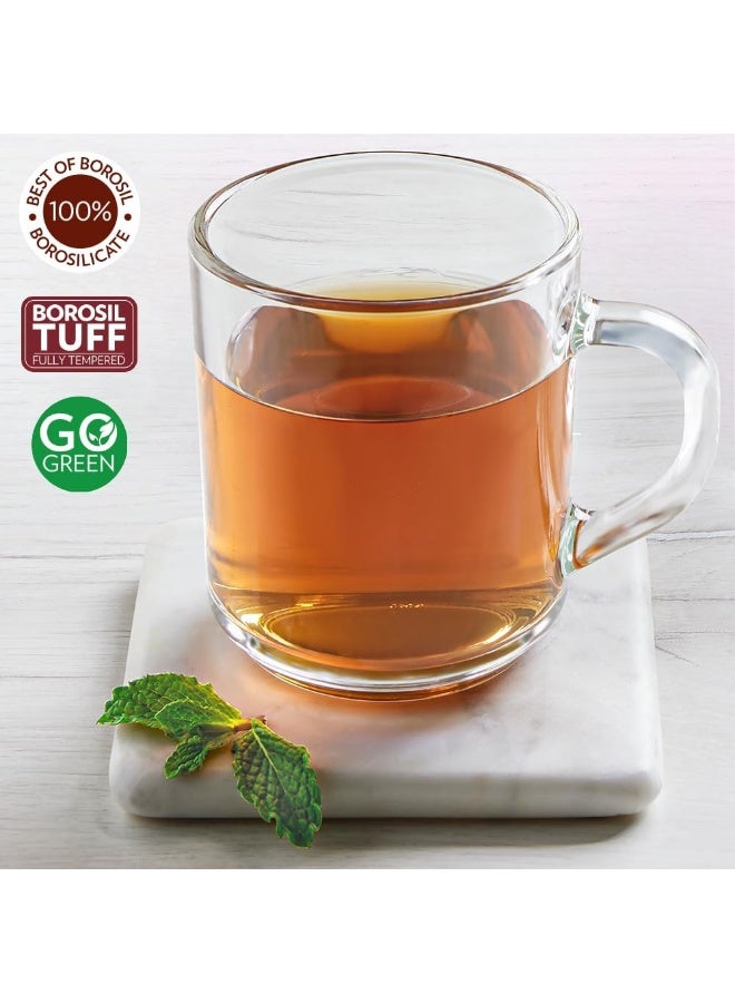 BOROSIL Latte 240 Ml Tea/Coffee Mug Set Of 6 Pc Transparent - Image 3