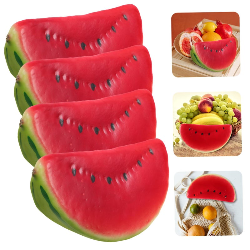 Realistic Watermelon Slice Models 4pcs For Home Decor Photography Props Party Decoration - Image 4