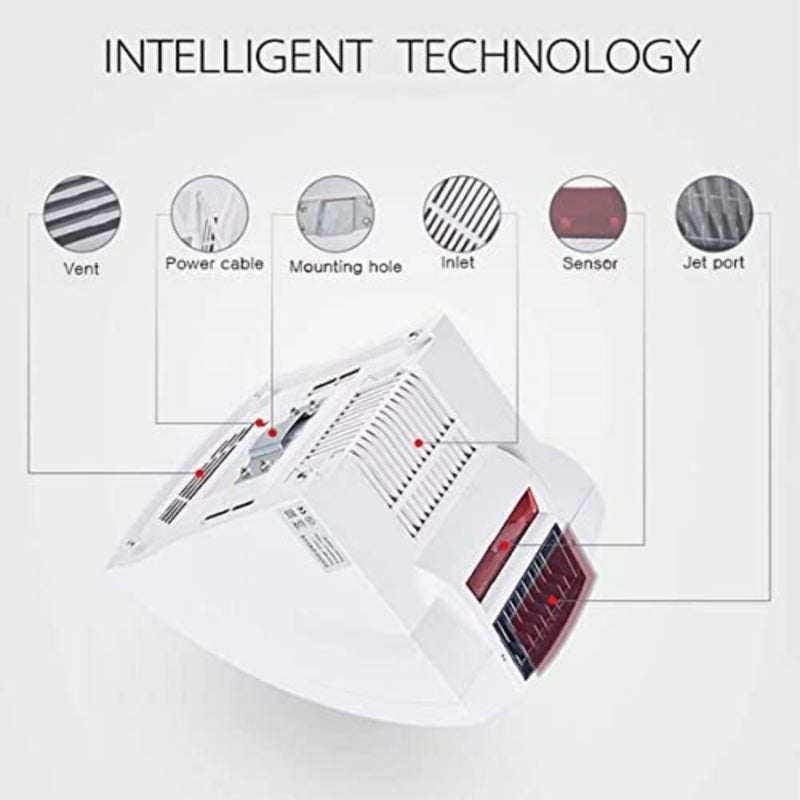 Constant Temperature Wall-Mounted Automatic Hand Dryer, Commercial Toilet/Public Place Hand Dryer, 230VAC/1800W High Speed Automatic Electric Hand Dryer - Image 4