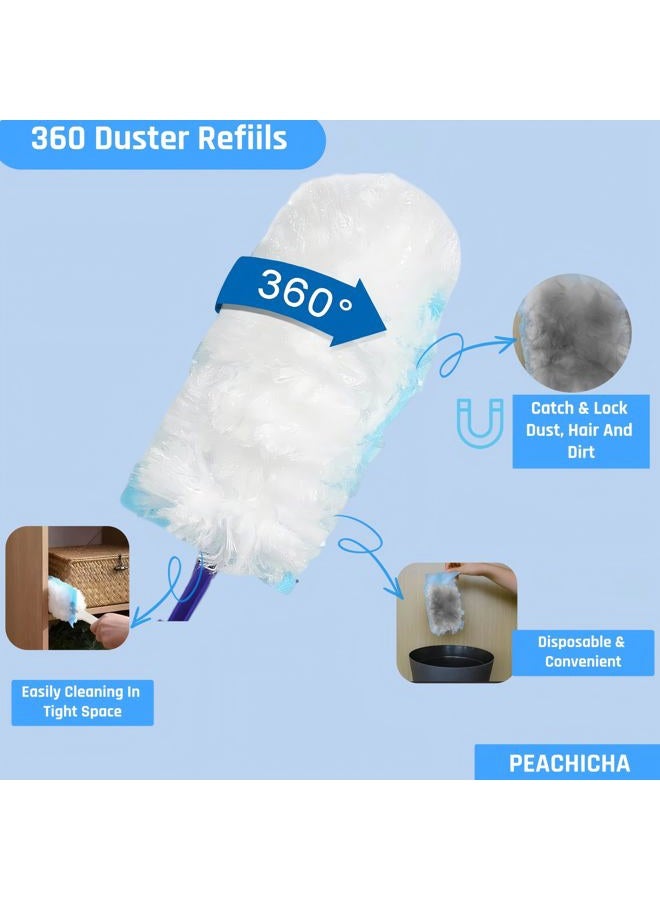 PEACHICHA 360 Degree Dusters Refills,Heavy Duty Duster Refills, Disposable Replacement Head for Cleaning, Multi Surface Refills, 30 Count - Image 2