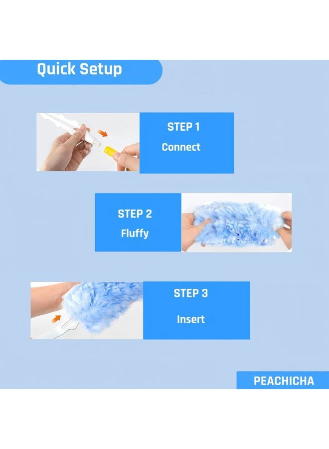 PEACHICHA 360 Degree Dusters Refills,Heavy Duty Duster Refills, Disposable Replacement Head for Cleaning, Multi Surface Refills, 30 Count - Image 4