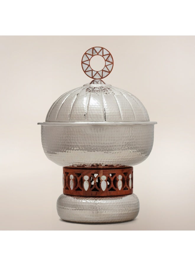 La Mesa Metal Food Server Nickel Plated 29*29*39Cm, Silver - Image 1