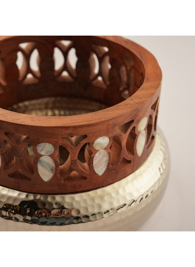 La Mesa Metal Food Server Nickel Plated 29*29*39Cm, Silver - Image 4