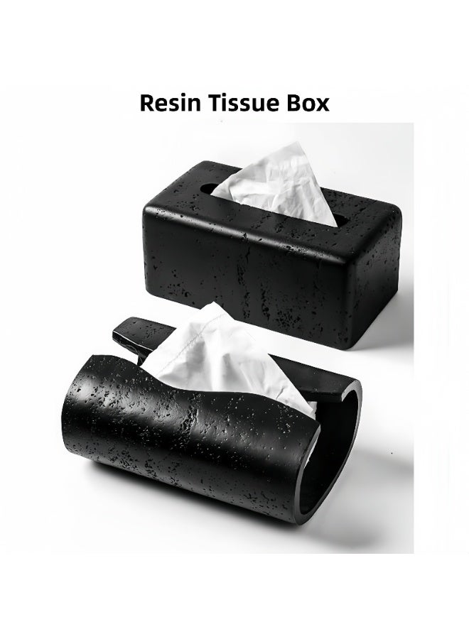 FUKE Tissue Box Resin Dust Protection Decorative Bathroom and Living Room with Waterproof Durable Tissue Box - Image 2