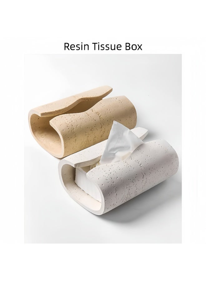 FUKE Tissue Box Resin Dust Protection Decorative Bathroom and Living Room with Waterproof Durable Tissue Box - Image 4