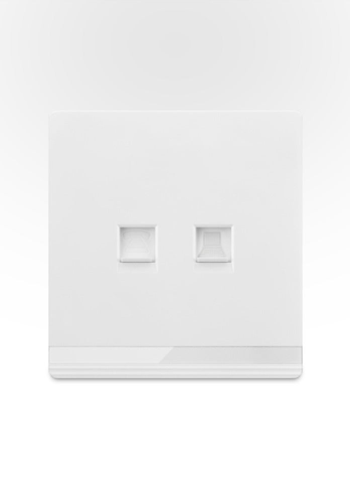 Vmax V5-Series Computer Wall Data Socket - 3x3" White/Ivory Finish Dual Ports - Image 2