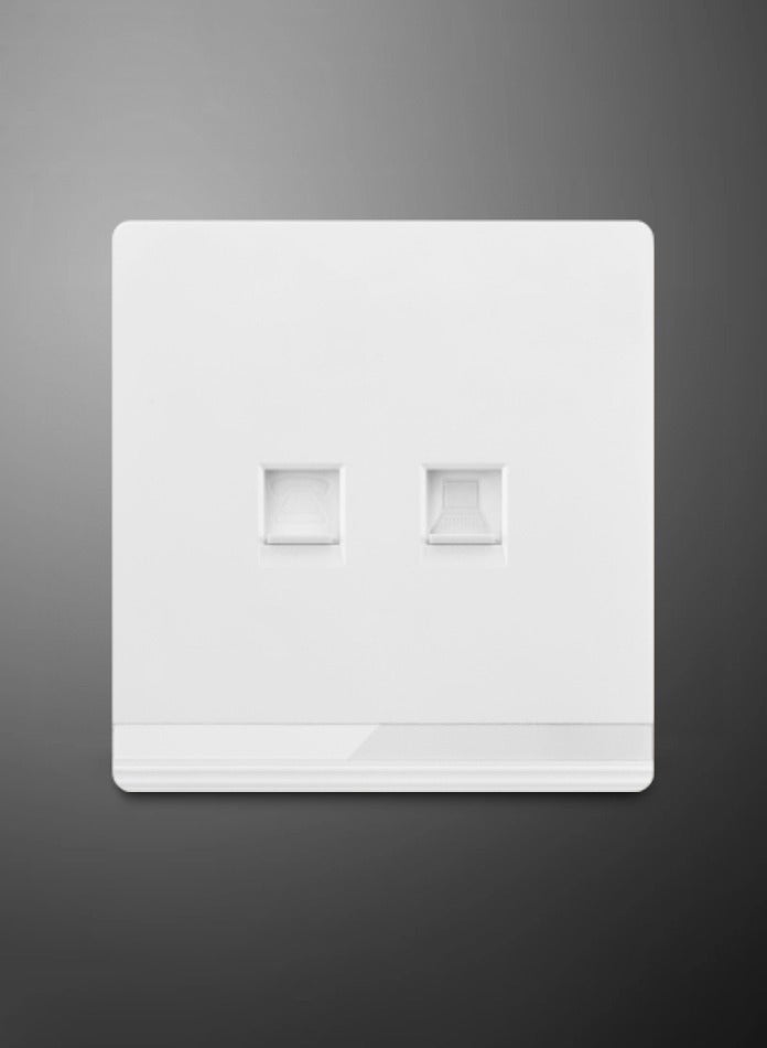 Vmax V5-Series Computer Wall Data Socket - 3x3" White/Ivory Finish Dual Ports - Image 3