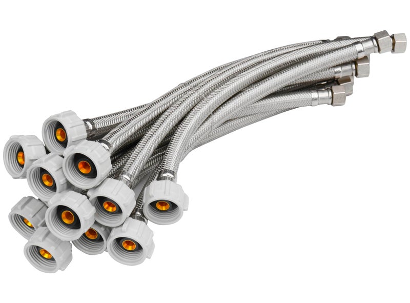 WHK 12 PACKS Toilet Hose Supply Line 12 Inch Braided 78 Ballcock x 38 Compression Flexible Toilet Water Hose Connector Stainless Steel Water Supply Line for Toilet Hose Replacement - Image 2