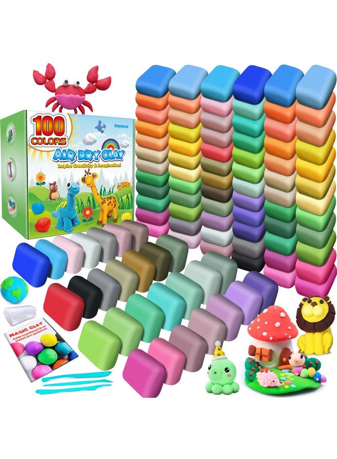 ESSENSON Air Dry Clay 100 Colors Modeling Clay For Kids Diy Molding Magic Clay Gift For Kids - Image 1