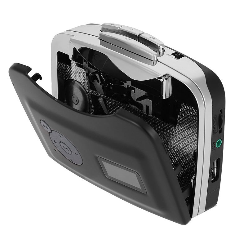 Cassette Tape-to-MP3 Converter: Black, No Computer Needed, Auto Or Manual Recording Mode - Playback Function, Audio Input Support for USB Flash Drive & Headphone Use for Vintage Tape Collectors & Musi - Image 5