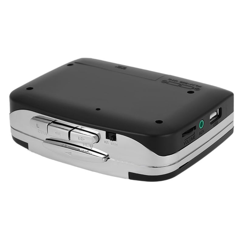 Cassette Tape-to-MP3 Converter: Black, No Computer Needed, Auto Or Manual Recording Mode - Playback Function, Audio Input Support for USB Flash Drive & Headphone Use for Vintage Tape Collectors & Musi - Image 4