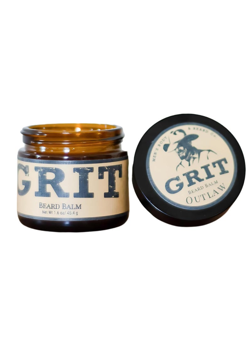 GRIT - GRIT Beard Balm Outlaw (1.6 oz) | All Natural | Styles, Strengthens & Softens Beards & Mustaches | Moisturizes Skin | Leave in Conditioner Wax for Men - Image 1