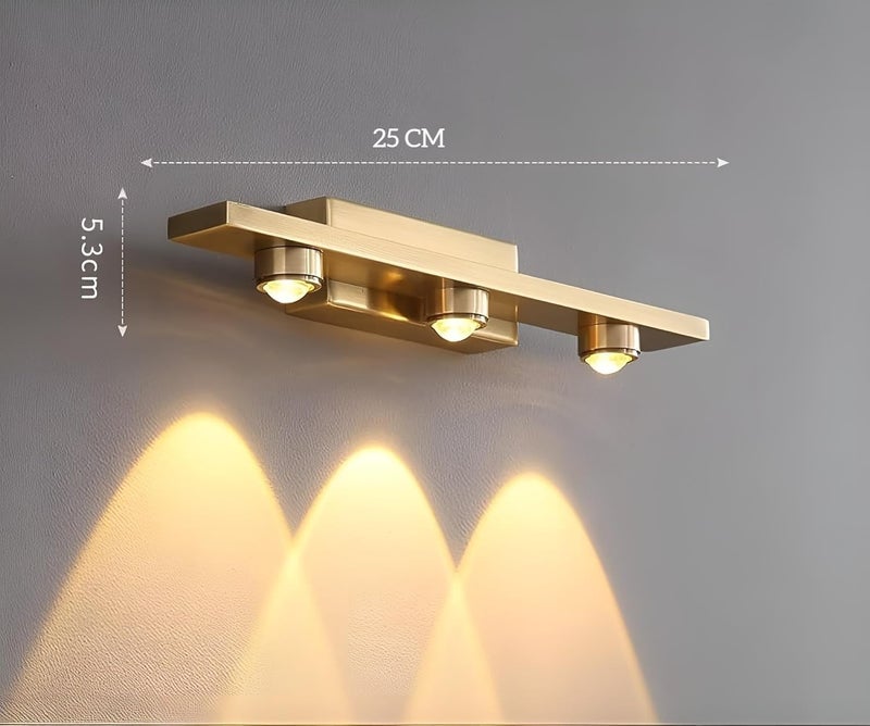 FILLISKA® LED Mirror/Picture/Vanity Light with Warmwhite Light and Luxurious Gold Finish (7 LED Matt Black-985B) - Image 4