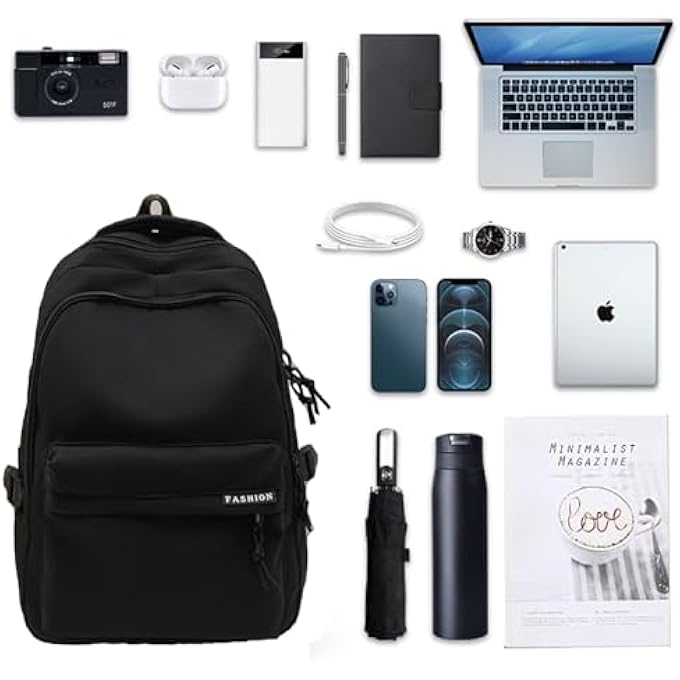 rayihni School Backpack Lightweight Travel Daypack School Bags for Girls Boys Large Capacity 14 Inch Laptop Casual Backpack Work Bag Rucksack Bookbag for College Men Women - Image 3