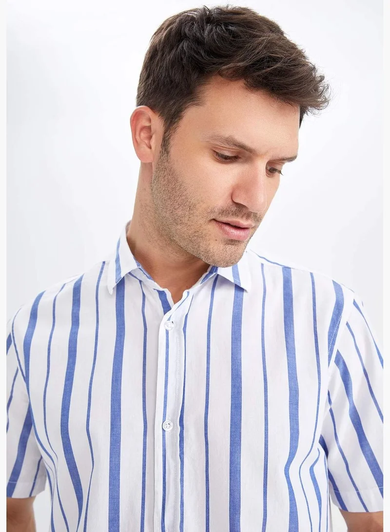 DeFacto Relax Fit Shorts Sleeve Striped Shirt