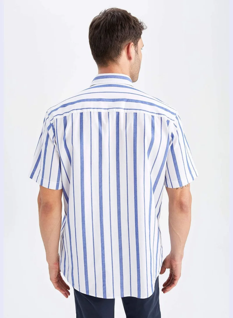 DeFacto Relax Fit Shorts Sleeve Striped Shirt