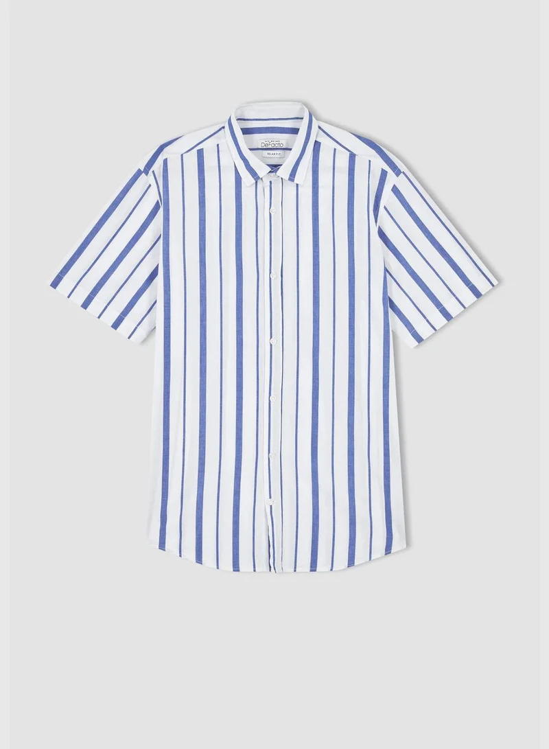 DeFacto Relax Fit Shorts Sleeve Striped Shirt