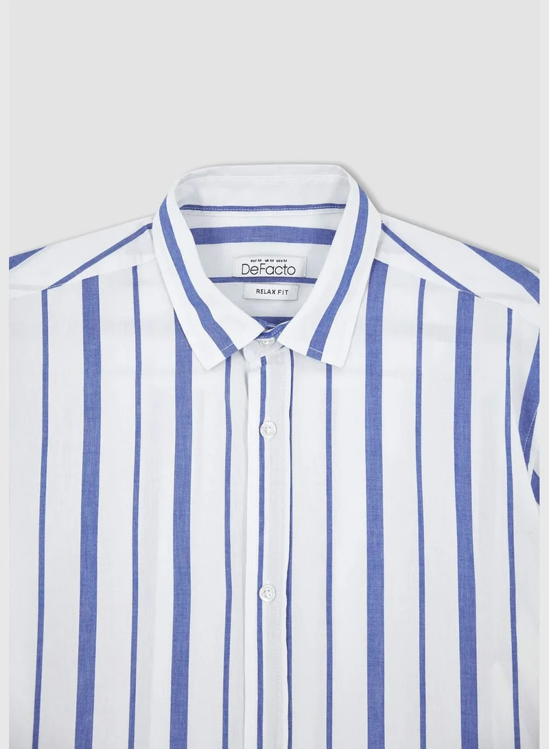 DeFacto Relax Fit Shorts Sleeve Striped Shirt