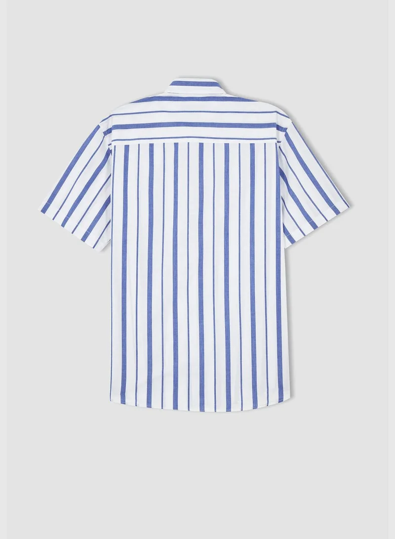DeFacto Relax Fit Shorts Sleeve Striped Shirt