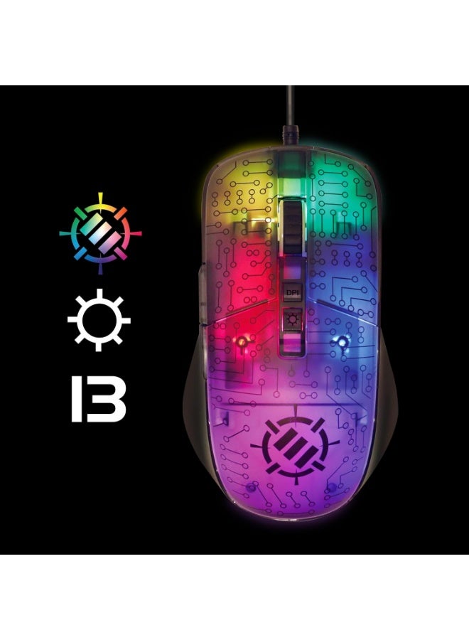 Voltaic-2  ماوس الألعاب  - 7 أزرار قابلة للبرمجة - مستشعر بصري (7000 نقطة في البوصة / 125 هرتز / 20 جرام / 60 بوصة في الثانية) - ا لألوان RGB، ماوس مريح بتصميم   - ماوس سلكي للكمبيوتر، يتضمن البرنامج | أسود - Image 3