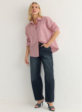 Red Striped Oversize Wide Pattern Woven Shirt TWOAW23GO00359 - pzsku/Z748C0E4B3DA1B798778BZ/45/_/1739718419/e1a6bcba-d428-4382-8b87-63f5688dd4bd