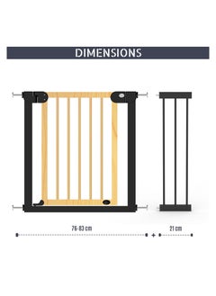 Baby Safe Wooden Safety Gate w/t 21cm Black Extension - Natural Wood - pzsku/Z748C297280CE04F16A5CZ/45/_/1685794434/ca34203a-2797-407a-9bac-ed2266e15ece