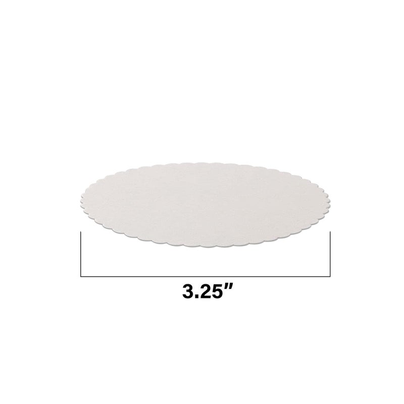 MT Products White Thin Paper Coasters 3.25" - Scalloped Edge Disposable Coasters for Drinks Protection Against Leaks and Spills - Pack of 200 - Image 2