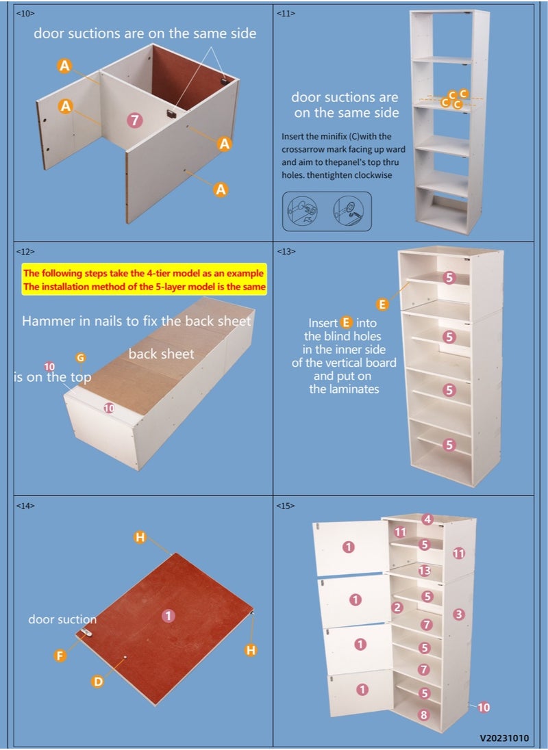 C&C Home - Multi-layer Standing Cupboard with Shelf Dust-proof Storage Shoe Rack Simple Shoe Cabinet With Narrow Doorway Entrance Large-capacity Shoe Organizer for Living Room Home Office 43x30x180 cm - Image 1