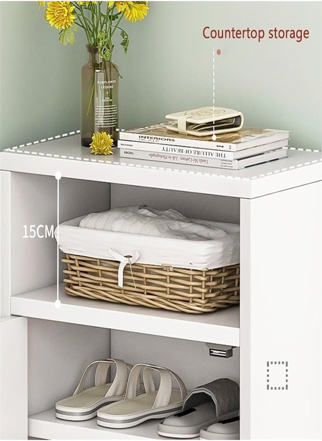C&C Home - Multi-layer Standing Cupboard with Shelf Dust-proof Storage Shoe Rack Simple Shoe Cabinet With Narrow Doorway Entrance Large-capacity Shoe Organizer for Living Room Home Office 43x30x180 cm - Image 1