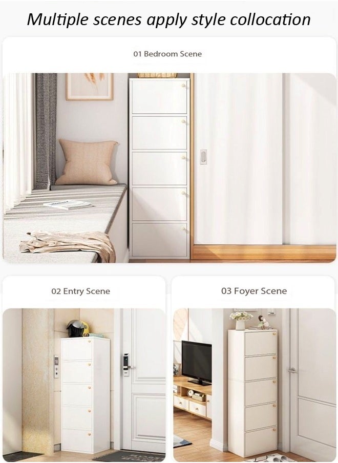 C&C Home - Multi-layer Standing Cupboard with Shelf Dust-proof Storage Shoe Rack Simple Shoe Cabinet With Narrow Doorway Entrance Large-capacity Shoe Organizer for Living Room Home Office 43x30x180 cm - Image 1