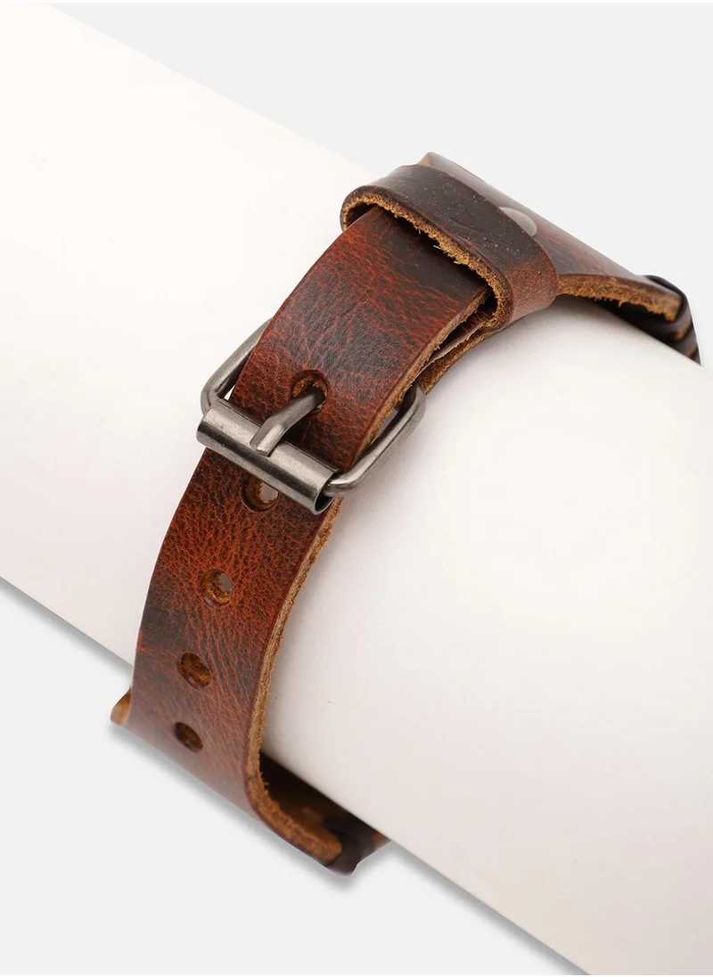 SOHI Trendy Casual Pu Leather Designer Bracelet