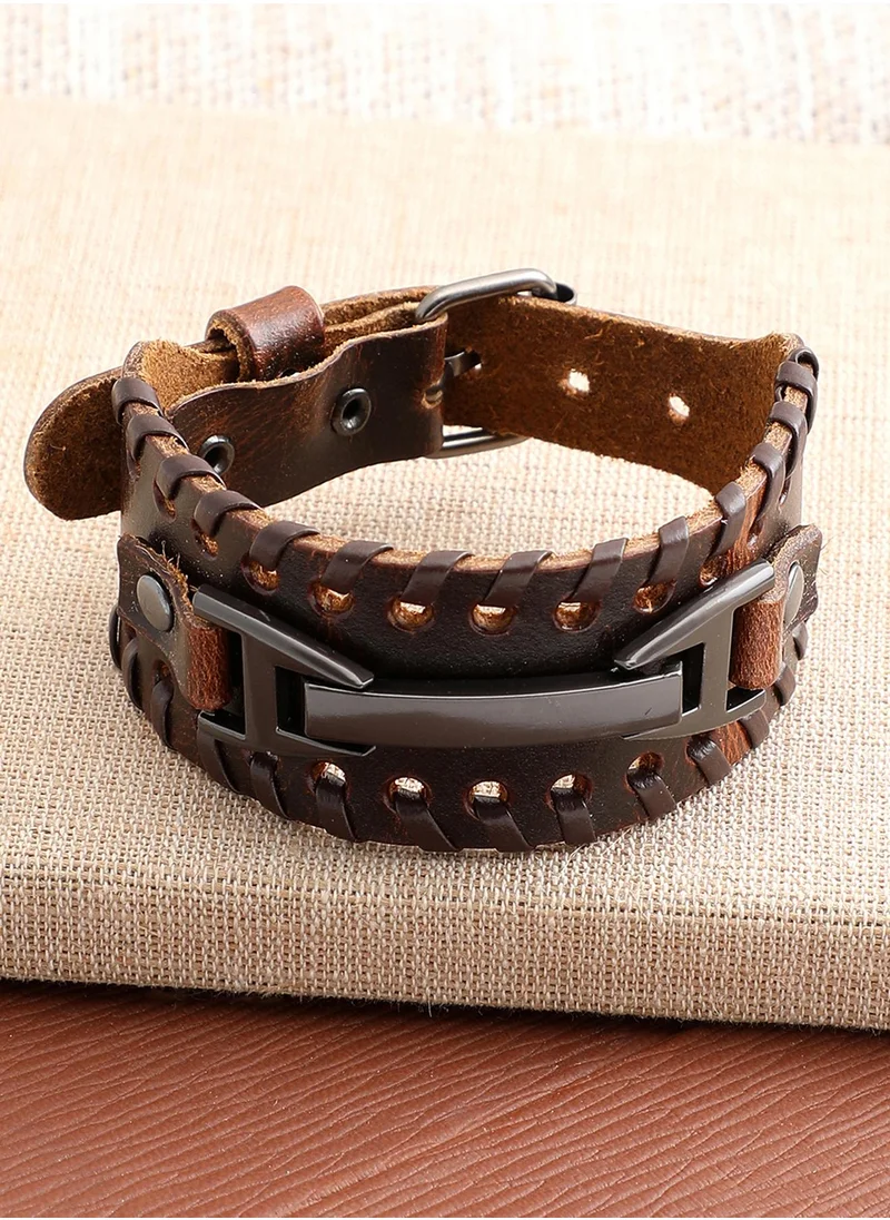 SOHI Trendy Casual Pu Leather Designer Bracelet