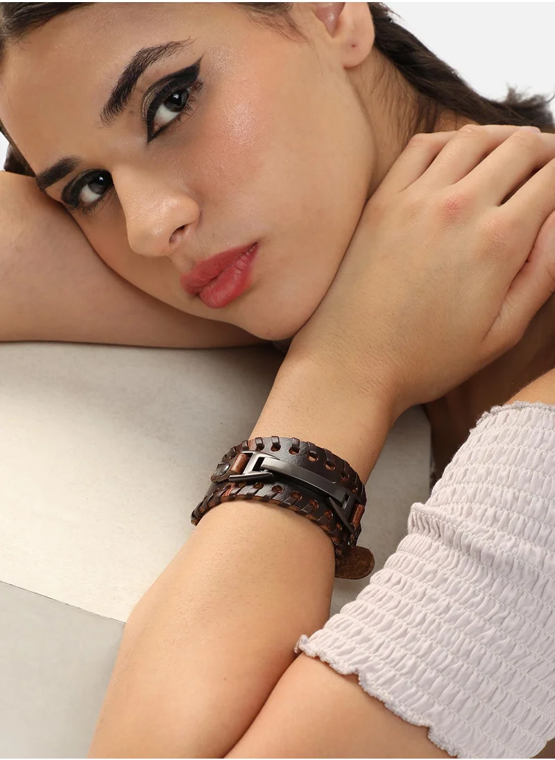 SOHI Trendy Casual Pu Leather Designer Bracelet