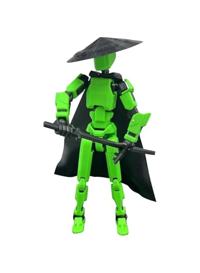 Chivalrous Person T13 Action Figure 2024 New, 3D Prined Cavalier 13 Action Figure,with Hat Cape and Stand, PVC Model Full Body Mobile Robot Desktop Decoration Knight Action Figure  - Image 2