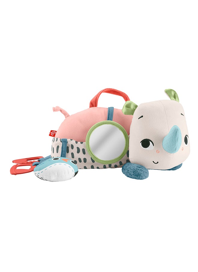Fisher-Price - Newborn Toy Planet Friends Tummy Time Roaming Rhino Plush With Sensory Activities For Babies Ages 0+ Months - Image 1