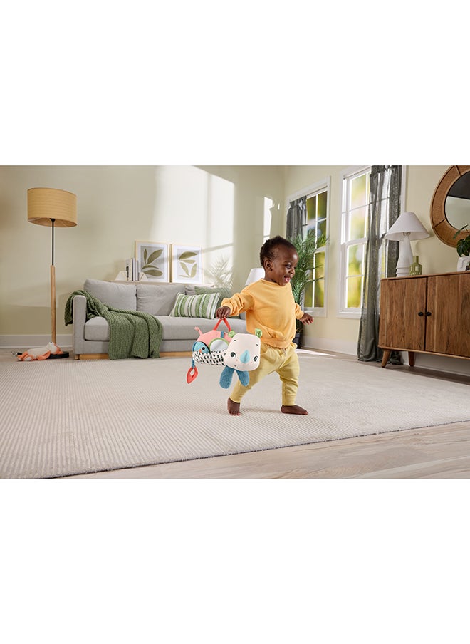 Fisher-Price - Newborn Toy Planet Friends Tummy Time Roaming Rhino Plush With Sensory Activities For Babies Ages 0+ Months - Image 1