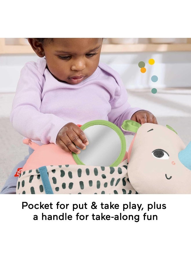 Fisher-Price ​Newborn Toy Planet Friends Tummy Time Roaming Rhino Plush With Sensory Activities For Babies Ages 0+ Months  - Image 4