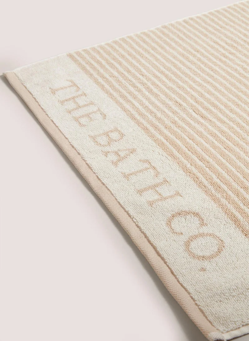 ماتلان Neutral Beige 100% Cotton The Laundry Co Border Stripe Towel