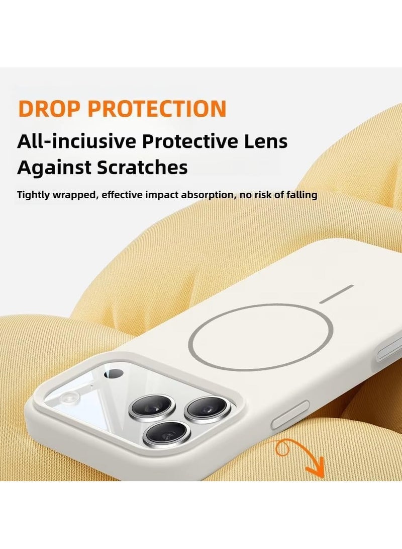 سيليكون غطاء سيليكون مغناطيسي فاخر متوافق مع سلسلة iPhone 17 Pro Max باللون البني - مقاوم للصدمات، نحيف، ناعم الملمس مع دعم الشحن اللاسلكي المغناطيسي - Image 3