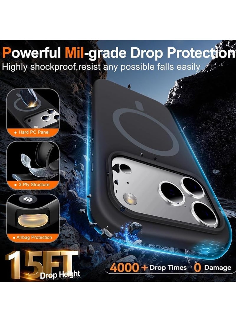 سيليكون غطاء سيليكون مغناطيسي فاخر متوافق مع سلسلة iPhone 17 Pro Max باللون البني - مقاوم للصدمات، نحيف، ناعم الملمس مع دعم الشحن اللاسلكي المغناطيسي - Image 5