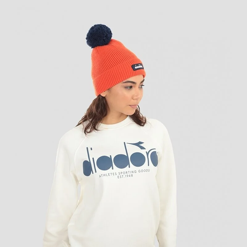 نيو بالانس Diadora Knit Bobble Beanie W Orange Women's Beret - D202012-586