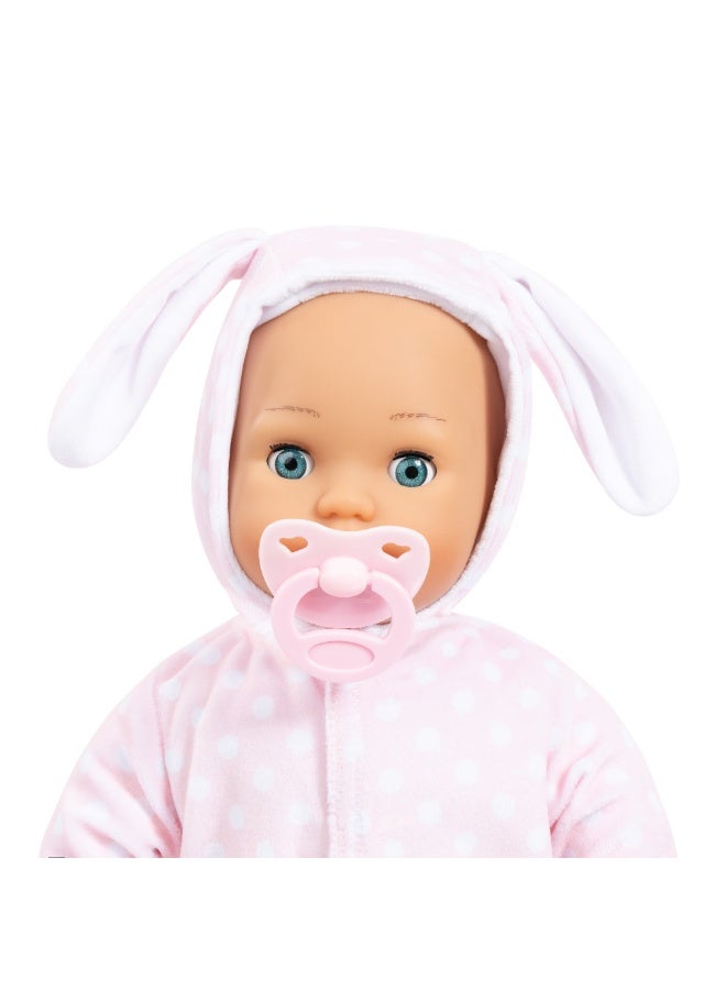 Bayer Design 93822AA Baby doll Anna First Words, soft body, sleeping eyes, speaks, bottle, pacifier, 38 cm (15 inch) - Image 4